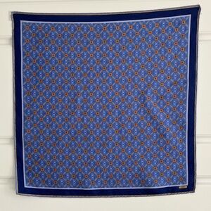 Faberge’ Vintage 100% Silk 18x18 Scarf Beautiful Jewel Toned Hand Rolled Edges